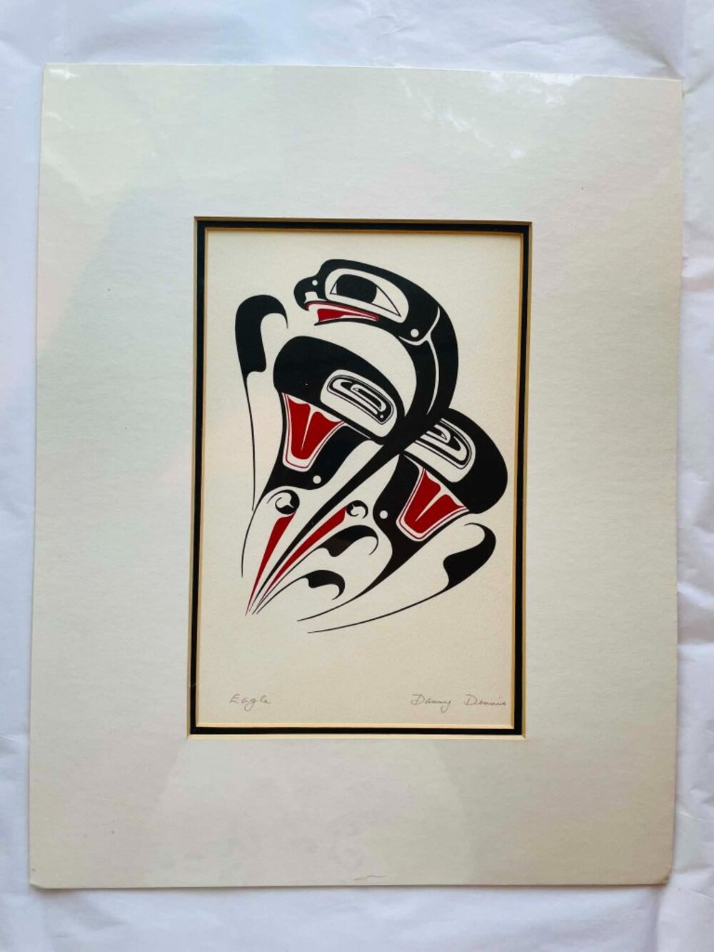 Danny Dennis "Eagle" Northwest Coast Canadian Art Print Matted 11x14
